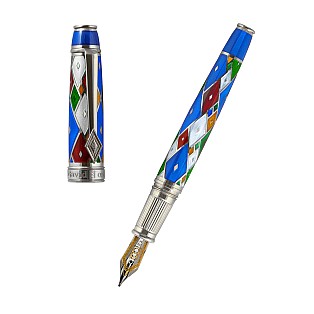 David Oscarson Harlequin Sapphire Blue ST Pluma estilográfica