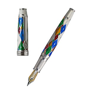 David Oscarson Harlequin Pearl White ST Pluma estilográfica