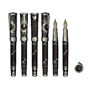 David Oscarson Nikola Tesla Mossy Black-Grey ST Fountain pen