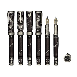 David Oscarson Nikola Tesla Mossy Black-Grey ST Fountain pen