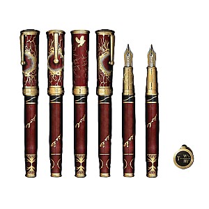 David Oscarson Nikola Tesla Mossy Ruby-Saffron GT Fountain pen