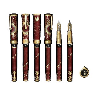 David Oscarson Nikola Tesla Mossy Ruby-Saffron GT Fountain pen