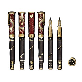 David Oscarson Nikola Tesla Mossy Ruby-Saffron & Mossy Black-Grey GT Fountain pen