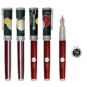 David Oscarson Take it to the Limit Carbon Black & Fire Red Pluma estilográfica