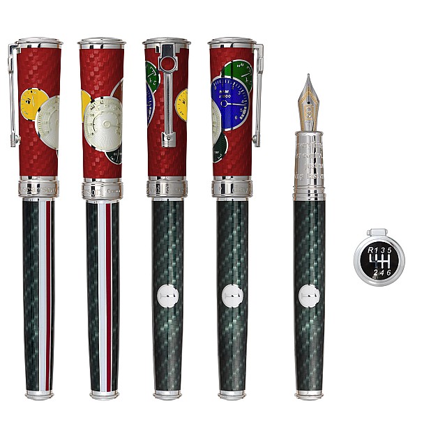 David Oscarson Take it to the Limit Fire Red & Carbon Black Fountain pen