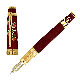 David Oscarson Tree of Life Ruby Red Fountain pen
