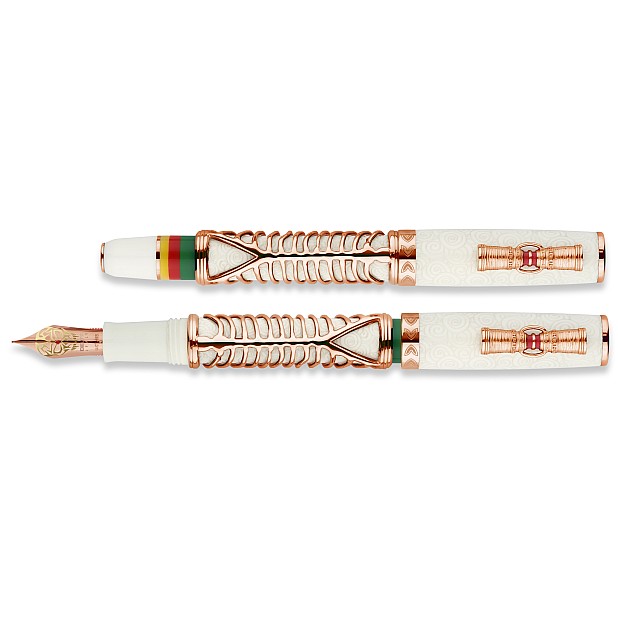 Delta Indigenous Simbu White Rose Gold LE RGT Pluma Estilográfica