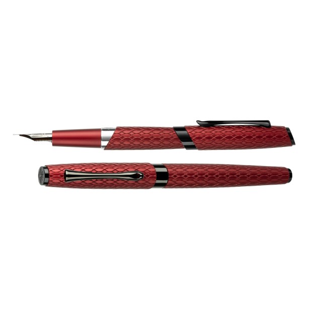 Diplomat Cobra Burgundy Red Guilloche Reservoarpenna
