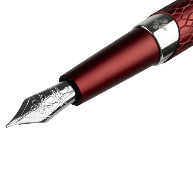 Diplomat Cobra Burgundy Red Guilloche Reservoarpenna