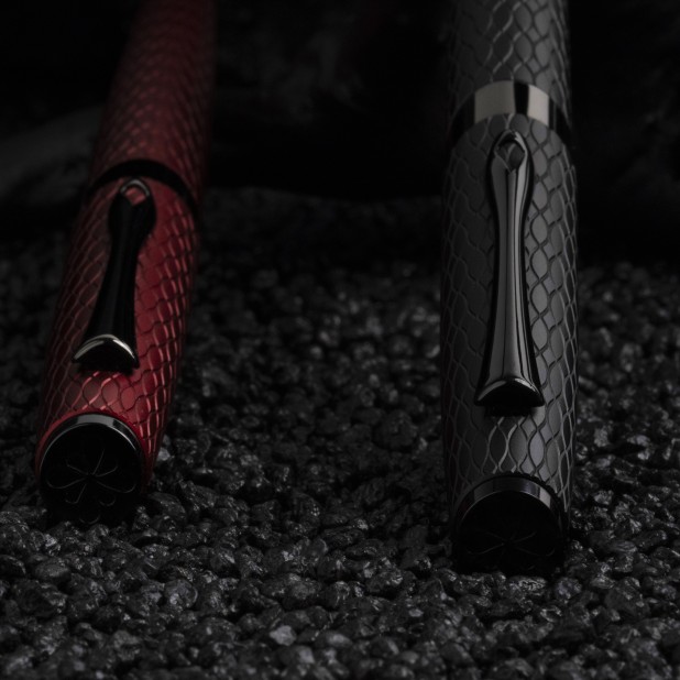 Diplomat Cobra Matte Black Guilloche Rollerball