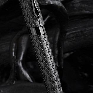 Diplomat Cobra Matte Black Guilloche Rollerball