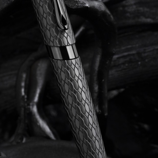 Diplomat Cobra Matte Black Guilloche Rollerball