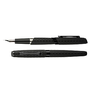 Diplomat Cobra Matte Black Guilloche Fountain pen