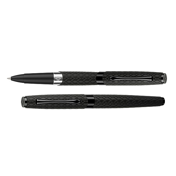 Diplomat Cobra Matte Black Guilloche Rollerball