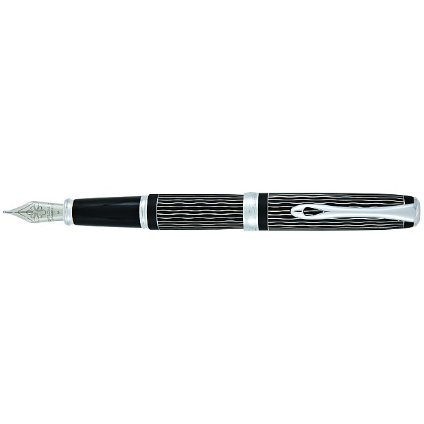 Diplomat Excellence A Lapis Black Waves Guilloche Fountain pen
