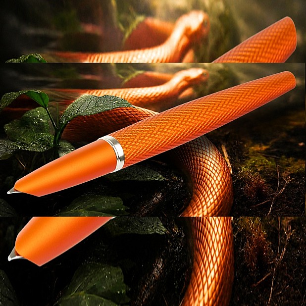 Diplomat Viper Orange Guilloche Stylo Plume