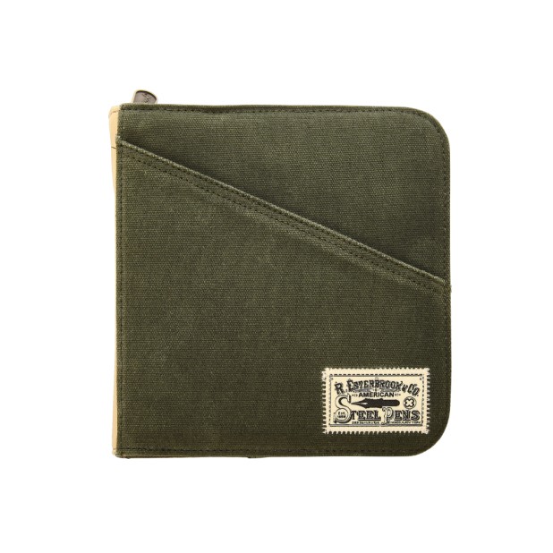 Esterbrook 20 Slot Canvas Zipper Pen Case Army Green