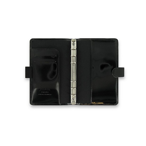 Filofax Patent Black Compact Organizer