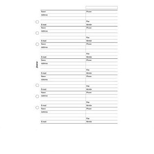 Filofax Vulling A5 Wit Adres Notitiepapier