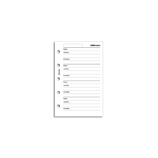 Filofax Vulling Mini Wit Adres Notitiepapier