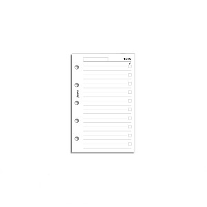 Filofax Vulling Mini Wit To Do Lijst