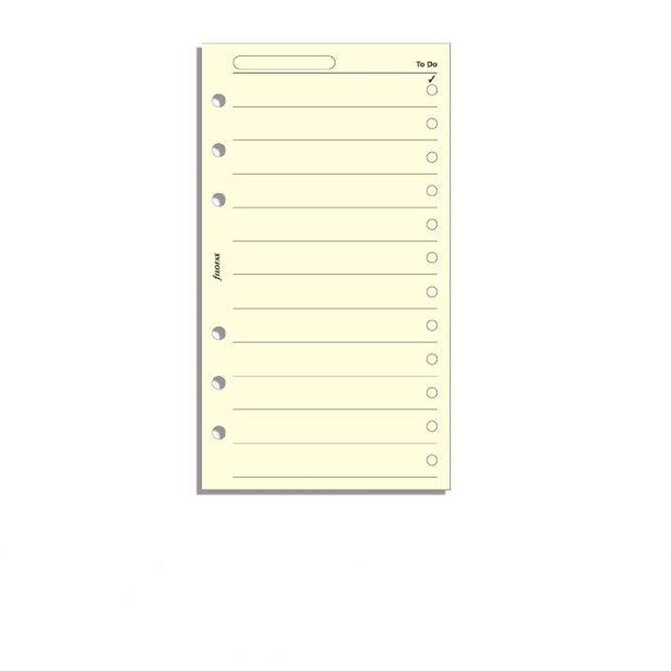 Filofax Refill Personal Cream To Do List
