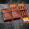 Galen Leather Legacy Deep Cognac TwinFlip Pen Pouch (Triple)