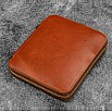 Galen Leather Legacy Zippered 6 Slots Deep Cognac Pen Case
