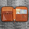 Galen Leather Legacy Zippered 6 Slots Deep Cognac Pen Case