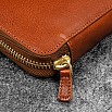 Galen Leather Legacy Zippered 6 Slots Deep Cognac Pen Case