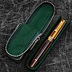 Galen Leather Magnum Opus Zippered Single Crazy Horse Forest Green Oversized Hard Pen Case