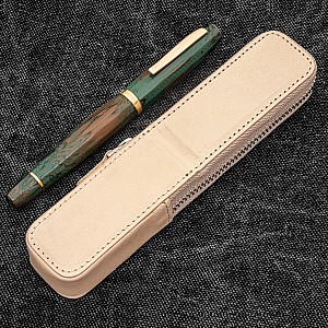 Galen Leather Magnum Opus Zippered Single Undyed Oversized Hard Pen Case