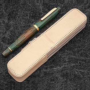 Galen Leather Magnum Opus Zippered Single Undyed Oversized Hard Pen Case