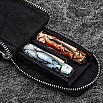 Galen Leather Magnum Opus Zippered 2 Slots Black Hard Pen Case