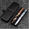 Galen Leather Magnum Opus Zippered 2 Slots Black Hard Pen Case