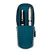 Galen Leather Magnum Opus Zippered 2 Slots Crazy Horse Ocean Blue Hard Pen Case