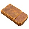 Galen Leather Magnum Opus 3 Slots Crazy Horse Brown Hard Pen Case