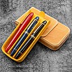 Galen Leather Magnum Opus 3 Slots Crazy Horse Honey Ochre Hard Pen Case