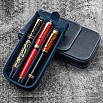 Galen Leather Magnum Opus 3 Slots Crazy Horse Navy Hard Pen Case