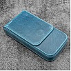 Galen Leather Magnum Opus 3 Slots Crazy Horse Ocean Blue Hard Pen Case