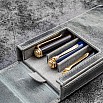 Galen Leather Magnum Opus 3 Slots Crazy Horse Smoky Hard Pen Case