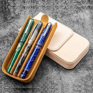 Galen Leather Magnum Opus 3 Slots Undyed Hard Pen Case