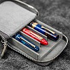 Galen Leather Magnum Opus Zippered 3 Slots Crazy Horse Smoky Hard Pen Case