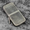 Galen Leather Magnum Opus Zippered 3 Slots Crazy Horse Smoky Hard Pen Case