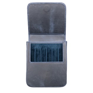 Galen Leather Magnum Opus 6 Slots Crazy Horse Navy Hard Pen Case