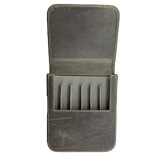 Galen Leather Magnum Opus 6 Slots Crazy Horse Smoky Hard Pen Case