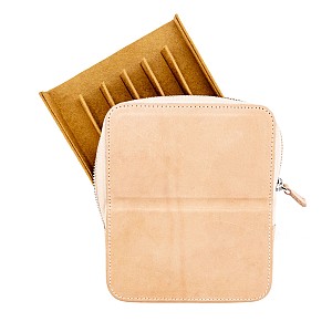 Galen Leather Magnum Opus Zippered 6 Slots Undyed Hard Pen Case