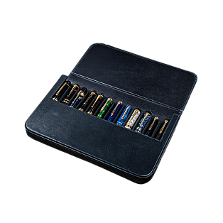 Galen Leather Magnum Opus 12 Slots Black Hard Pen Case