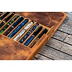 Galen Leather Magnum Opus 12 Slots Crazy Horse Brown Hard Pen Case