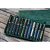 Galen Leather Magnum Opus 12 Slots Crazy Horse Forest Green Hard Pen Case